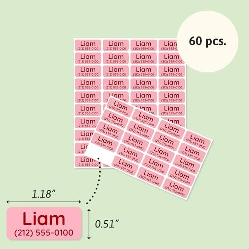 TeddyLabels - Clothing Labels for Nursing Home (60) – Self-Adhesive Name Tags for Clothes and Personal Items. Personalized Labels for Daycare, Nursing Homes, and Laundry Use - Pink - Image 6