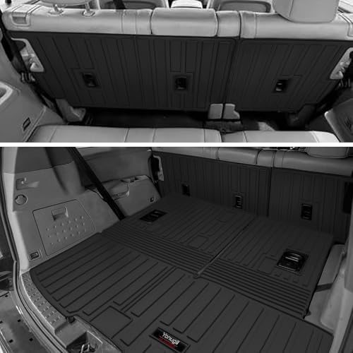 Custom for 2009-2015 Honda Pilot Cargo Mats Trunk Liner with 2nd 3rd Rear Seat Backrest Mat All Weather TPE Protection Mat Accessories (for 2009-2015 Honda Pilot) - Image 3