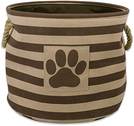 Bone Dry Dog Toy Basket, Round Brown Large, Collapsible by BoneDry