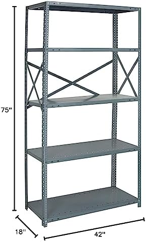 Quantum Storage Systems 75-1842-5 IRONMAN Solid Heavy Duty 5 Shelves 75" H x 42" W x 18" D - Image 2