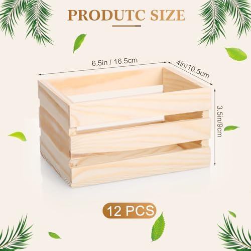 Roowest 12 Pcs Halloween Small Wood Crate 6 5 "Unfinished Wooden Crate Bulk - Image 2