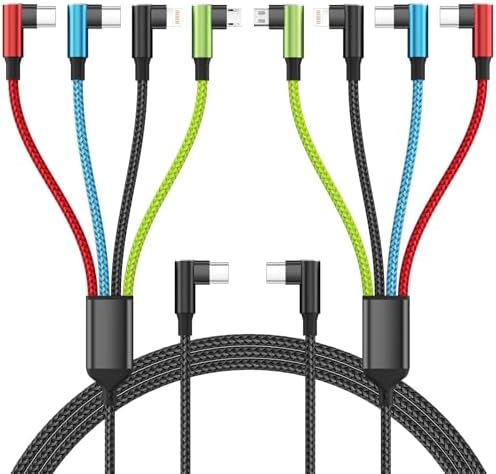 Travel Essentials USB C Multi Charging Cable, 4 in 1, 2Pack 5FT by Firsting