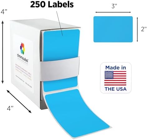 ChromaLabel 2" x 3" Rectangle Labels, 6 Standard Colors,250/Box Each Color - Image 2