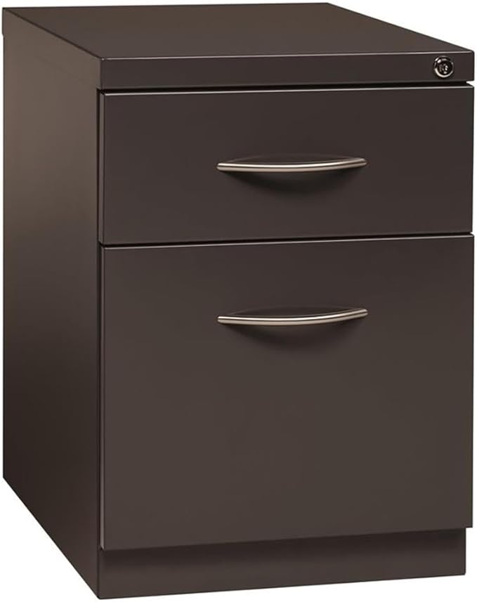 Pemberly Row 20" 2-Drawer Modern Metal Mobile Pedestal Filing Cabinet in by PEMBERLYROW