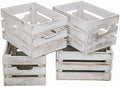 White Wooden Crates, Set of 4 for Storage, Milk Crate, Wine Box, Festival Decorations, and Camping, 12.2 Inch Multi-Purpose Sturdy Wood Boxes. by WUERMU