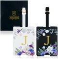 2 Pack PU Leather Privacy Luggage Tags, Double-Layer Hidden ID by Unknown