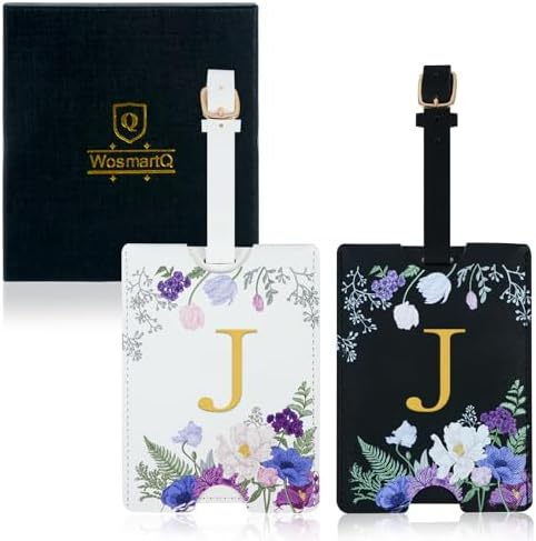 2 Pack PU Leather Privacy Luggage Tags, Double-Layer Hidden ID by Unknown