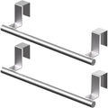 Over Cabinet Towel Bar, Cabinet Door Towel Holder, Over The Door Towel Rack, Kitchen Over Door Towel Holder, Stainless Steel Dish Towel Holder for Cabinet Door, Brushed, 2 Pack by Qflushor