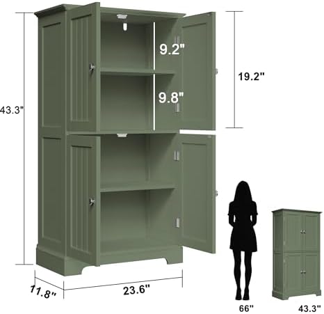 ChooChoo Bathroom Floor Cabinet with Adjustable Shelves - Image 3