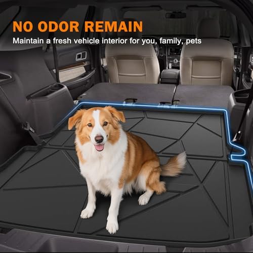 KUST Trunk Cargo Mat for 2011-2019 Ford Explorer, Rear Cargo Trunk Liner for Explorer Accessories All Weather Protection TPE Rubber Raised Edge - Image 5