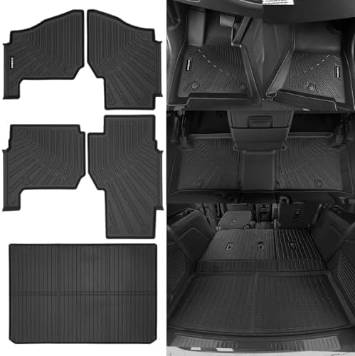 Naibeve Floor Mats for Polaris Ranger XP 1000 Crew 2019-2025 (4 Passenger)-All Weather for Polaris Ranger XP 1000 Floor Mats Liners 2 Row & Cargo Mats Bed Liner (Floor Liner+Trunk Mat) - Image 4