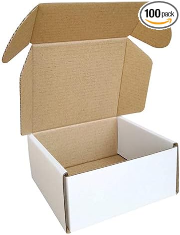 100 Pack 4x4x2'' Small Shipping Boxes, Corrugated Cardboard Mailers by CH-BOX