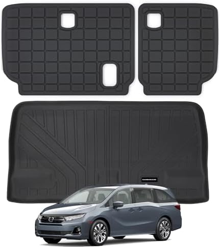 Cargo Liner Trunk Mats for 2011-2025 Honda Odyssey, TPE All Weather Protection Car Trunk Mat Accessories-Black by SANBAN-AXE