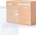 6" x 9" Zip Bags, 1000 Pack, 2 Mil, Reclosable, for Travel, Storage, GPI by GPI