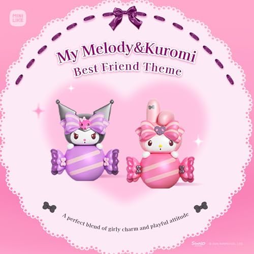 Sanrio Blind Box My Melody&Kuromi Mini Figures Sweetheart's Secret Promise Series Mystery Bean for Car Accessories Decorations Home Decor Birthday Gifts, Whole Set, 18PCS - Image 5