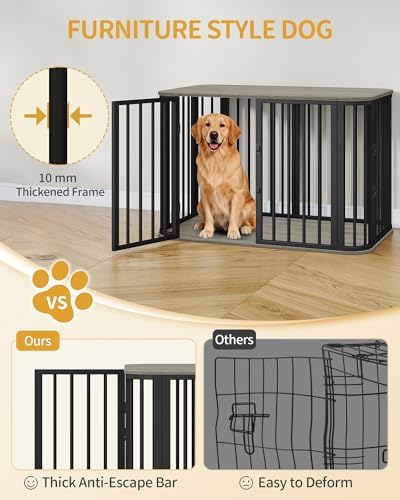 Hzuaneri 39.4'' L Dog Crate Furniture, Wooden Dog Kennel Indoor Dogs Cage - Image 6