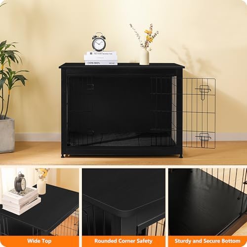 DWANTON 38.5" XL Dog Crate Furniture with Cushion, Large Dog Kennel Indoor - Image 6
