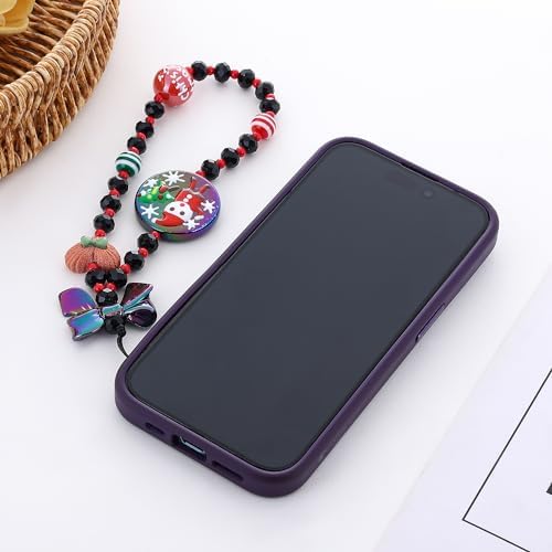 6PCS Beaded Phone Charms Strap Fruit Star Faux Pearl Rainbow Beads Phone Chains Beaded Lanyard for Camera Key Wallet Valentines Day Gifts for Her Women - Image 2