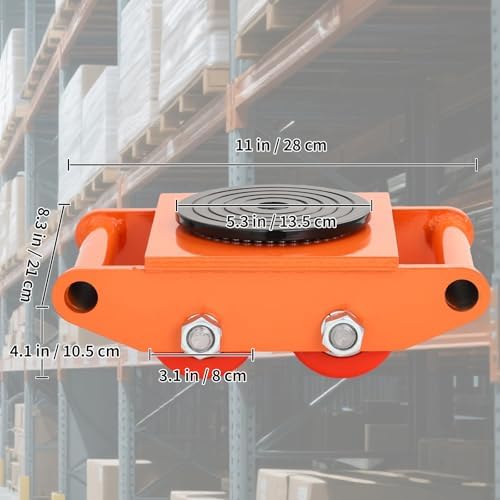Machinery Skates, Heavy Duty Industrial Rollers w/Non-Marring Wheels for Factory, Warehouse, Workshop - Image 7