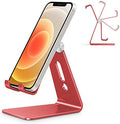 OMOTON C2 Adjustable Aluminum Cell Phone Stand with Charging Cutout, Red by OMOTON