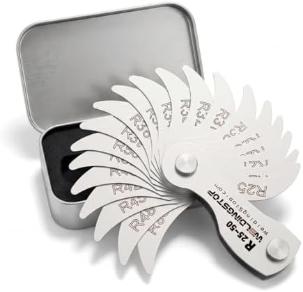 Radius Gauge Set (R25-50mm) Stainless Steel Radius Fillet Gage by WELDINGSTOP