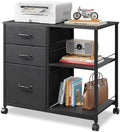 DEVAISE 3 Drawer Mobile File Cabinet, Fabric Lateral Filing Cabinet by DEVAISE