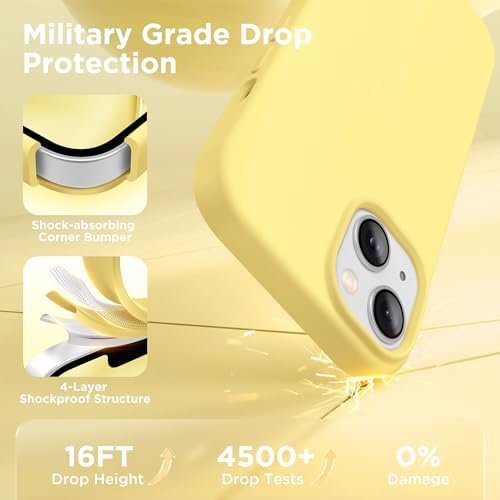 GolbinBox Magnetic for iPhone 15 Case, Silicone Cover, Buttercream Yellow - Image 5