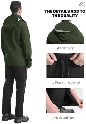 iCreek Rain Suit Waterproof Breathable Lightweight 2-Piece Rain Gear Unisex - Image 5