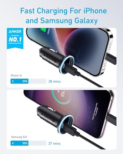 Anker 323 52.5W USB C Car Charger with 30W PowerIQ 3.0 Fast Charging - Image 5