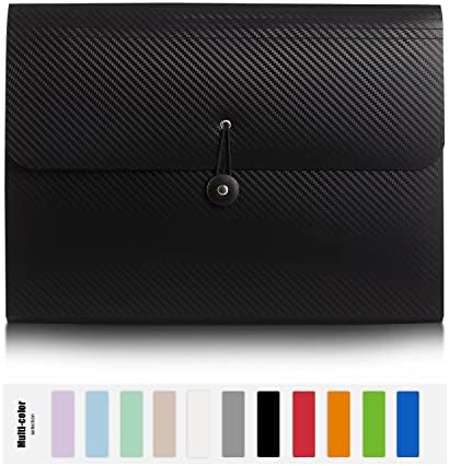 Expanding File Folder File Organizer 13 Pockets File Organizer Accordion Filing Folder Expandable File Folder for Documents Aesthetic Paper Organizer Folder for Work, School, Home, Office, 2Black - Image 2