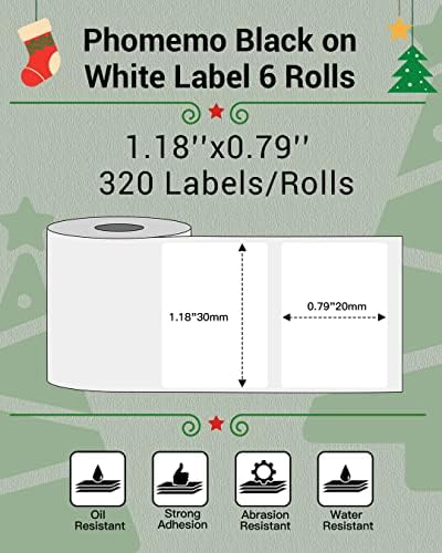 Phomemo Labels 6 Rolls,1.18" x 0.79", Use for M110/M100/M220/M108,1800 PCS - Image 2