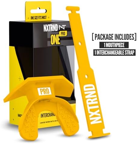 Nxtrnd One Pro Football Mouth Guard, Interchangeable Strap, Fits Adult & Youth (Yellow) - Image 5