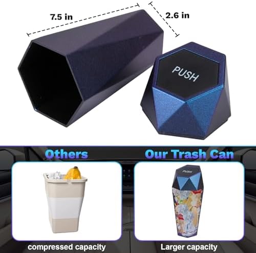 BFXM Car Trash Can Car Trash Bin with Lid Accessories for Women Blue Purple - Image 7