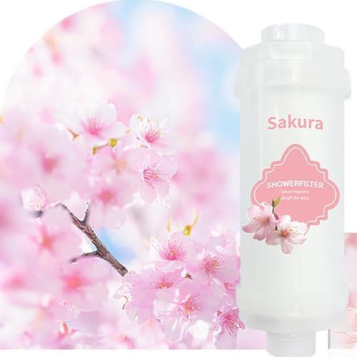 Vitamin C Shower Filter Shower Aromatherapy Bathroom Accessories for Hard Water Filter Remove Chlorine Fluoride Heavy Metals Improves Skin Condition Protects Hair Sakura Scent by Unknown