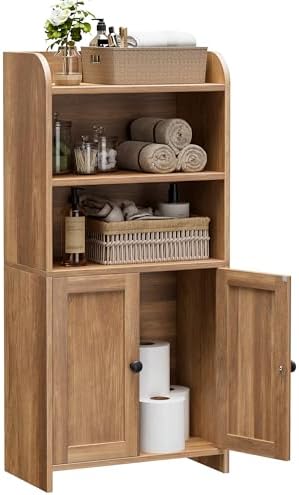 Homhedy Small Bathroom Storage Cabinet, Toilet Paper Storage Cabinet - Image 6