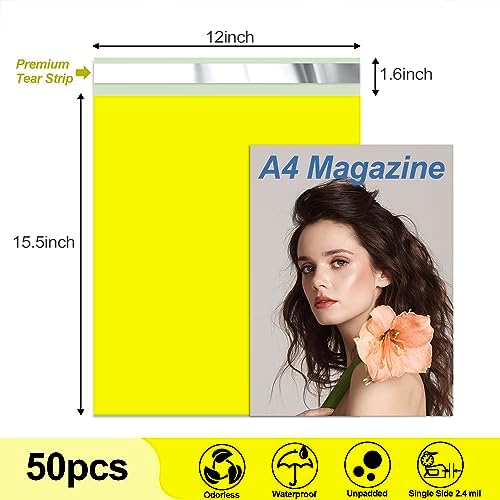 JinRuiKJ Thank You Poly Mailers 12x15.5 Inch, 50 PCS, Yellow - Image 2