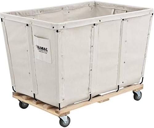 Global Industrial 20 Bushel, Canvas Basket Bulk Truck, Unassembled, Rolling - Image 6