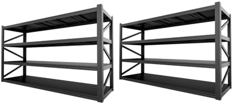 4-Tier Heavy Duty Garage Shelving, 8,000 lbs Capacity Adjustable Metal Storage Shelving Unit for Garage, Basement, Warehouse & Workshop, 71" W x 24" D x 71" H by LIJIUHOME