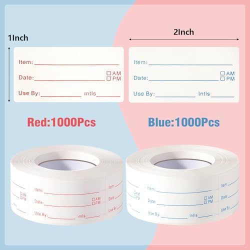 4 Rolls 1000 Pieces Removable Food Labels, 1 x 2 Inch - Image 2