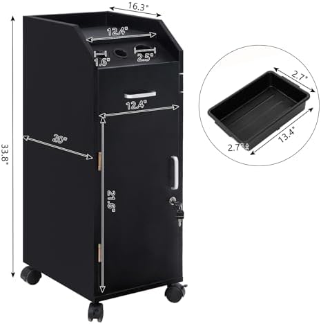 Hair Salon Storage Cart, Black - Image 5