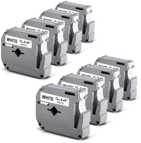 8 Pack Labelife M-K231 Label Tape Replacement for Brother P Touch M Tape by Labelife