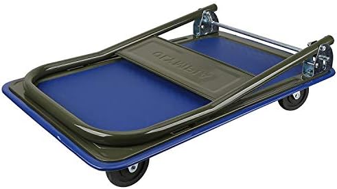 Olympia Tools Foldable Push Cart Dolly - 300 Lb. Capacity Heavy Duty Platform Truck with 360° Swivel Wheels - Black - Image 2