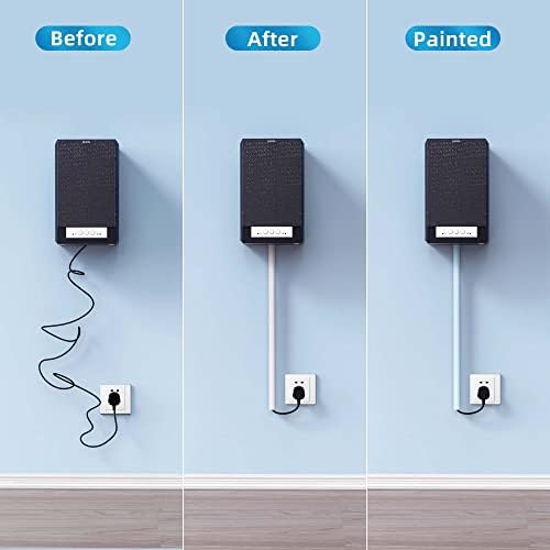 Yecaye 128in Mini Cord Hider, On-Wall Cord Cover, W0.5in H0.31in, White - Image 5