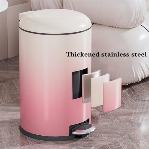Purple Stainless Steel Smart Trash Can with Lid Step Pedal and Removable Liner Ideal for Living Room Bedroom Office and Bathroom Modern Gradient Design Wastebasket for Ga - Image 3