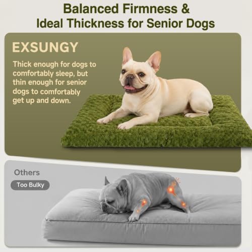 Exsnugy Washable Dog Bed Mat Large Size Fluffy Pet Crate Pad 42x28 XL - Image 3