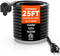 Extension Cord 25 FT | Black Extension Cord Waterproof, 16 Gauge 13Amps 125V, SJTW, ETL Listed, Indoor/Outdoor Use by Unknown