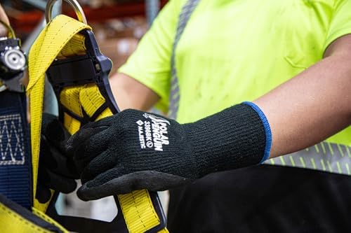 Majestic Polar Penguin Winter Lined Napped Terry Glove with Foam Latex Dipped Palm | 1 Dozen - XL | ANSI A2, Heavyweight Glove, Black | for Automotive, Industrial, Manufacturing | 3396BK - Image 6
