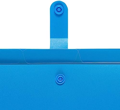 JAM PAPER Slim Expanding File Folder - 5 Pocket Plastic File Folder – Snap Closure - 9 x 11 1/2 - Blue - Sold Individually - Image 3