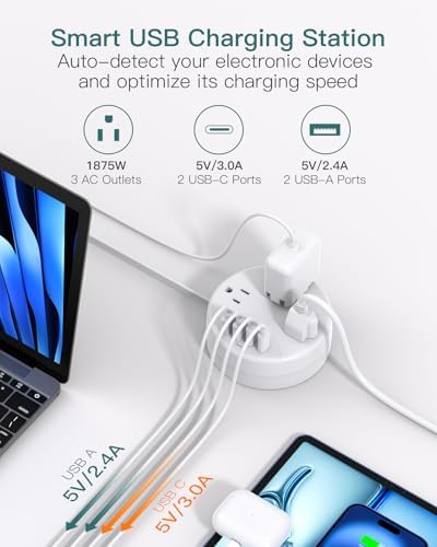 Travel Power Strip - Cruise Ship Essentials with 3ft Retractable Cord - Image 3