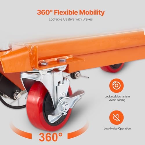 VEVOR Hydraulic Lift Table Cart, Orange, 50-Inch - Image 4